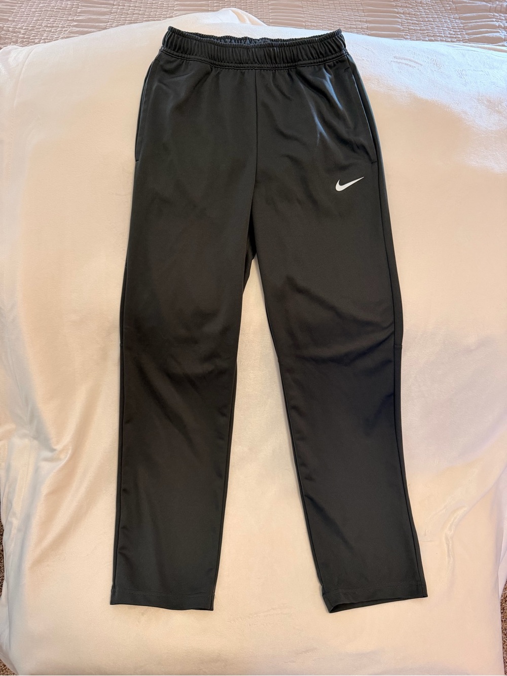 Nike Dark Grey Men’s Dri-FIT Jogger Pants with White Swoosh